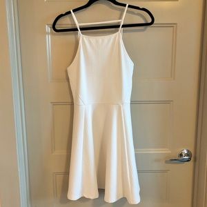 H&M White Fit & Flare Dress w/ Halter Neckline